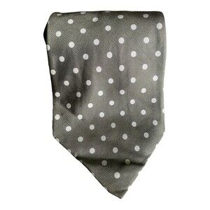 Burberrys of London Tie Men's 100% Silk Green Polka Dot Career Vintage Luxury
